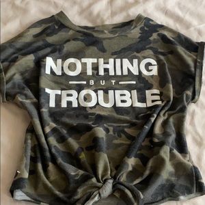 Camo crop tee shirt
